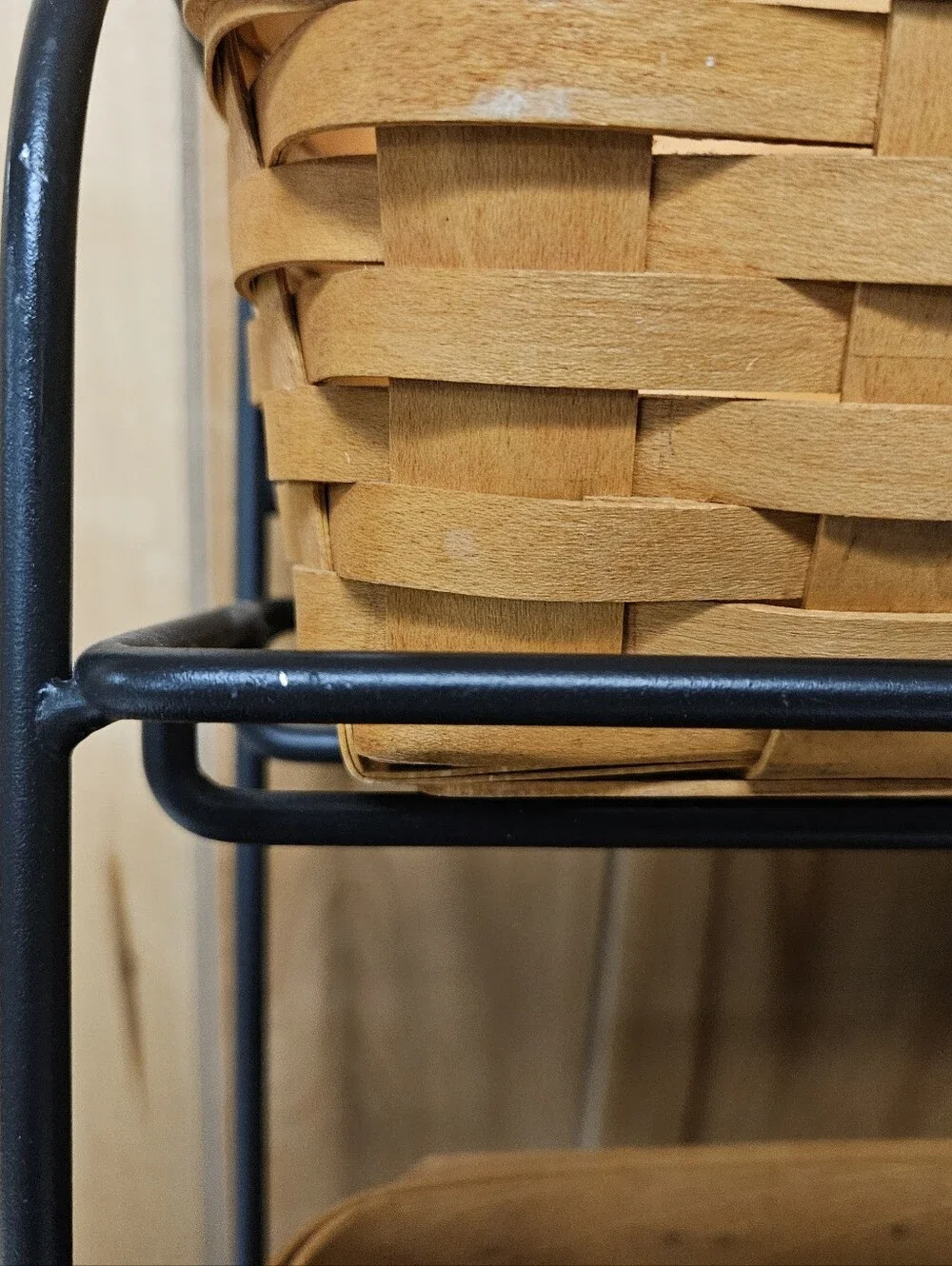 Longaberger Wrought Iron Envelope Basket Wall 2 Shelf Rack 3 Hooks Hanging